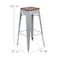 Flash Furniture 30" High Metal Indoor Bar Stool, Silver, PK4 4-ET-31320W-30-SV-R-GG - alternate 5